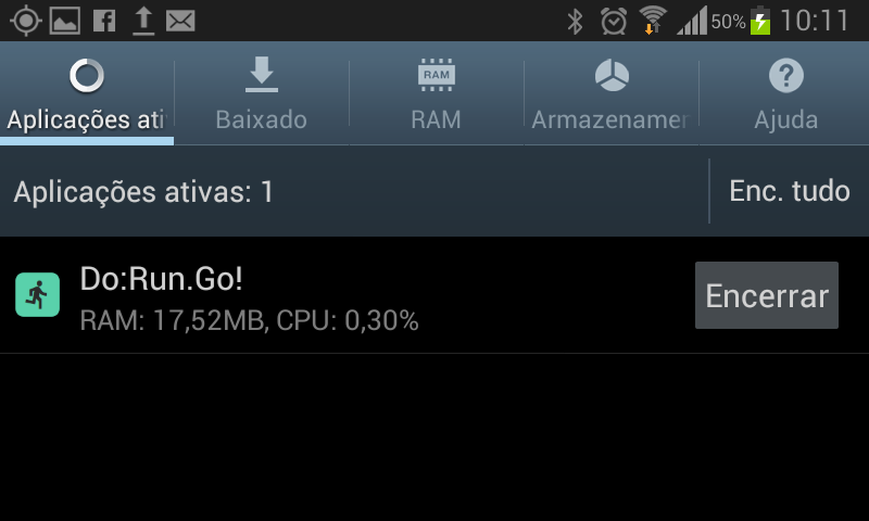 consumo de memória e CPU